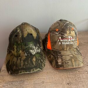 Two Camo Baseball Caps with Logos